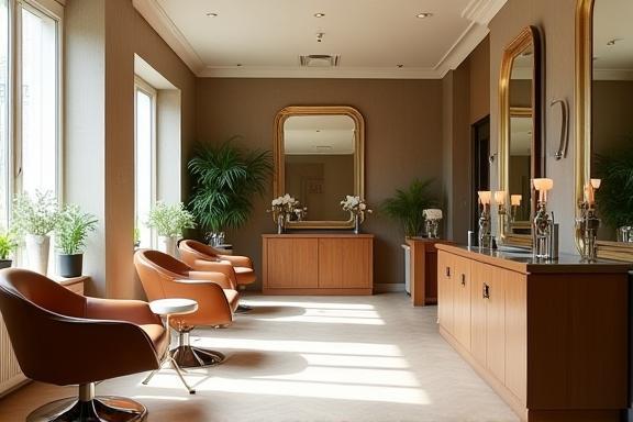 Elegant interior at The London Hair Studio in Covent Garden