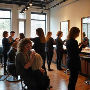 Salon team at work